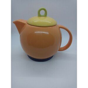 Omniware Hemisphere Teapot Orange Yellow 32 oz. Microwave Dishwasher Safe 6.5"